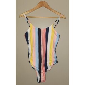 Women's XL Retro Square Neck One Piece Swimsuits Plunge Backless Bathing Suits